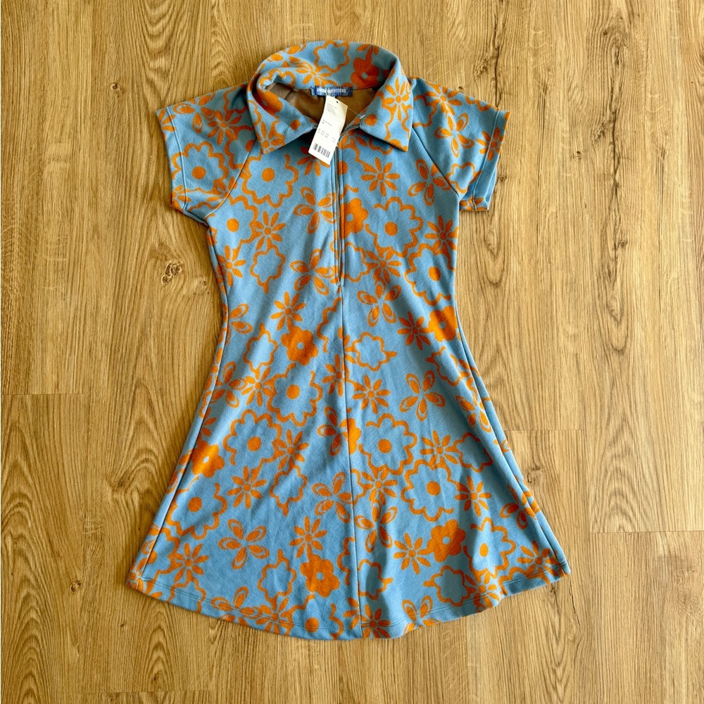 NWT Urban Outfitters Retro Knit Zip Up Mini Dress- Size Medium - Picture 7 of 13